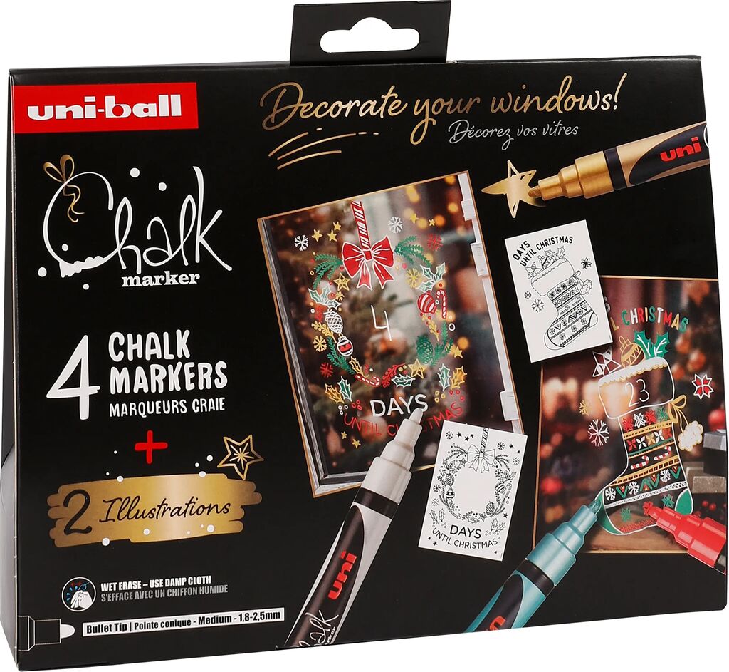 Chalk Marker 4er-Set Weihnachten traditionell