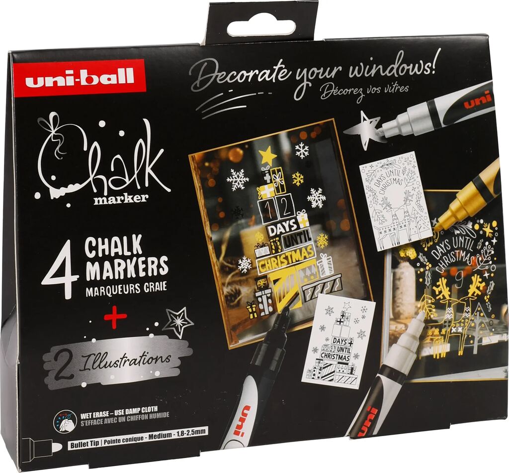 Chalk Marker 4er-Set Weihnachten skandinavisch