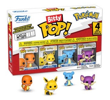 Pokemon: Bitty Pop Series 2 - Charmander, Jolteon, Lapras, Rattata