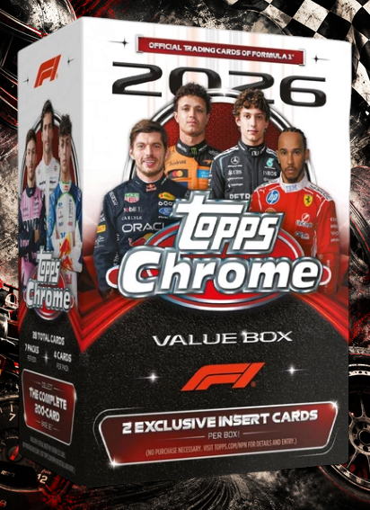Holzwurm Creativ 2026 Topps Chrome Formula 1 Value Box mit Formel 1 Fahrern und exklusiven Sammelkarten