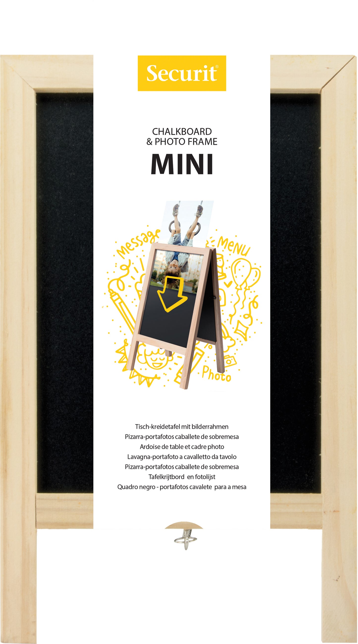 Securit: Mini A-Ständer als Fotoständer/Kreidetafel