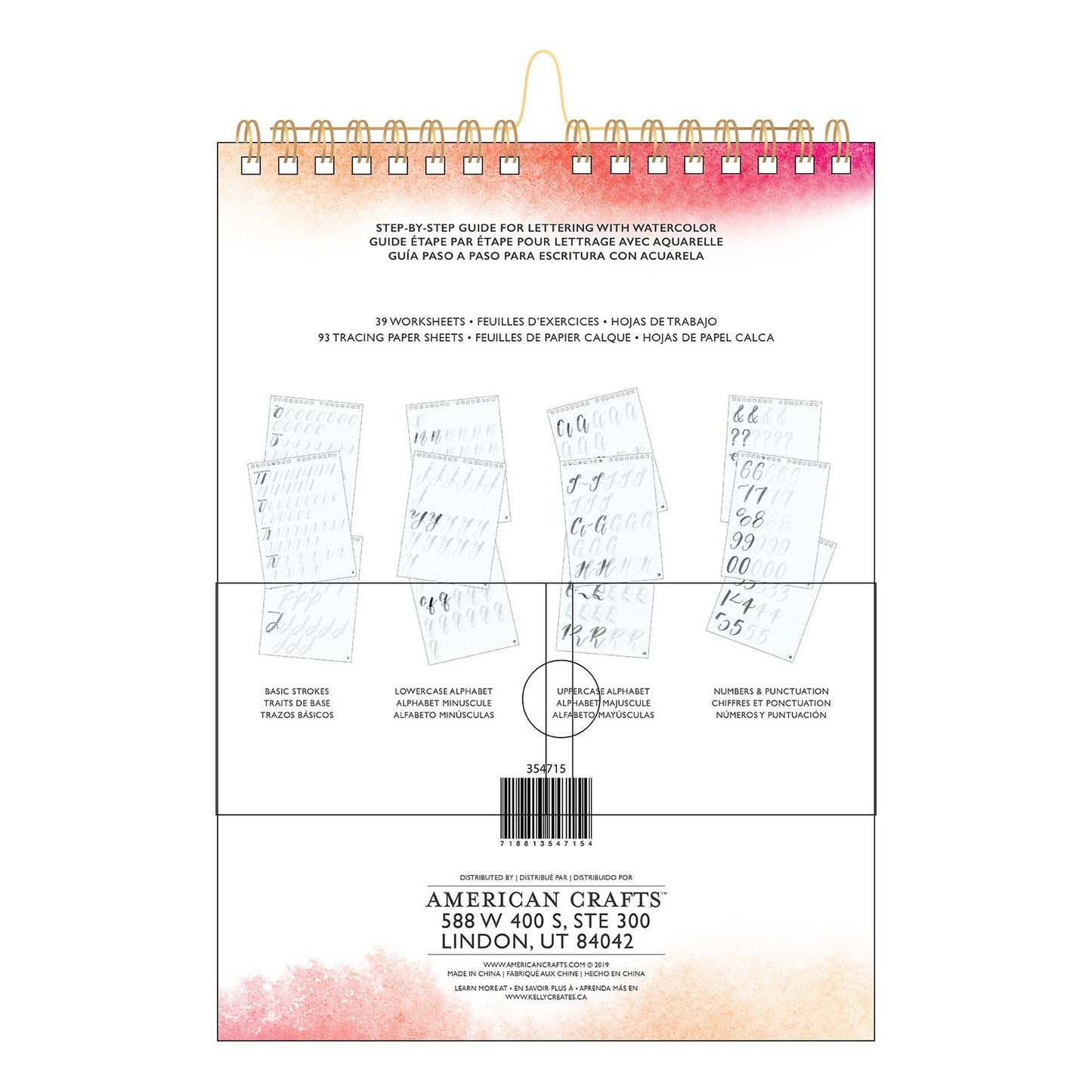 Kelly Creates: Lernblock - Watercolour brush lettering workbook script