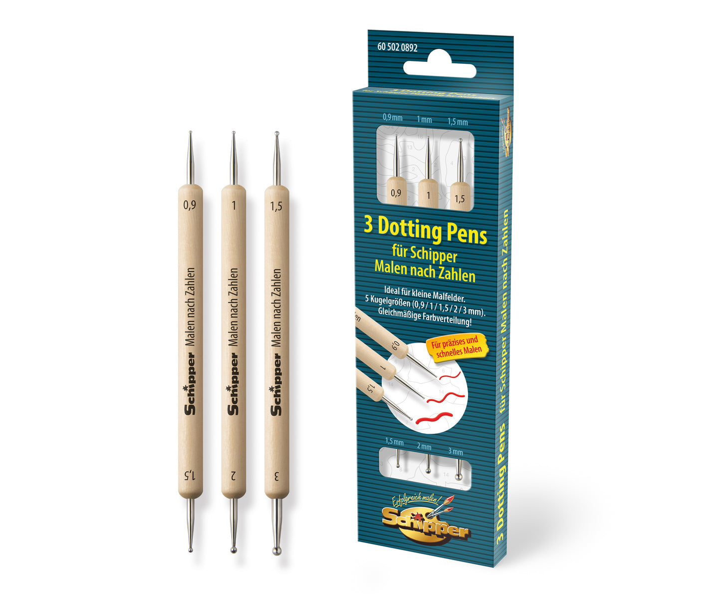 Schipper: 3 Dotting Pens doppelseitig