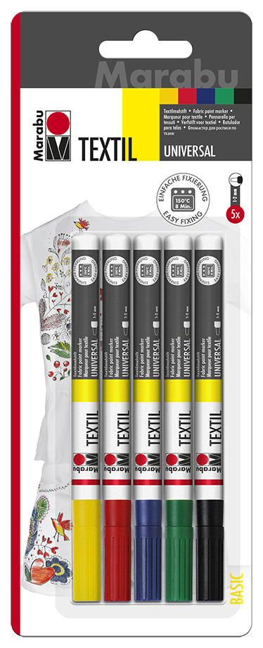 Marabu: Textil-Painter 5er-Set basic