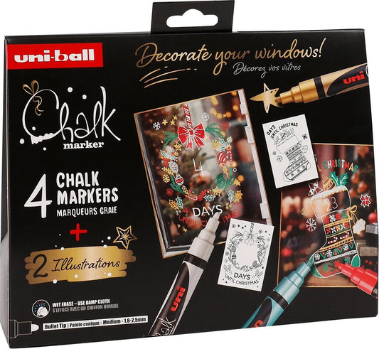 Chalk Marker 4er-Set Weihnachten traditionell