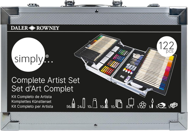 Daler Rowney: Künstler-Set 122-teilig im Metallkoffer