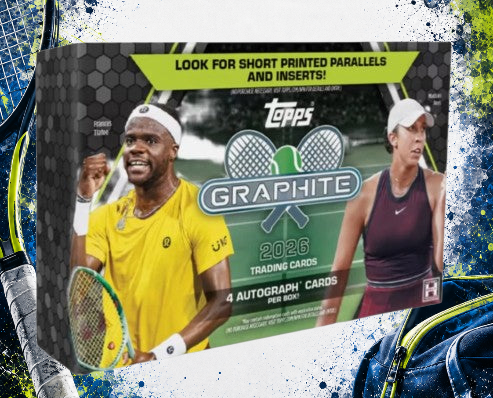 Holzwurm Creativ 2026 Topps Graphite Tennis Hobby Box mit vier garantierten Autogrammkarten und Chrome-Design