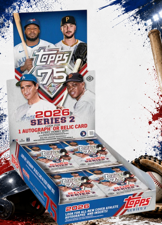 Holzwurm Creativ 2026 Topps MLB 75 Series 2 Hobby Box mit Baseball-Sammelkarten und garantierter Autogramm-Karte