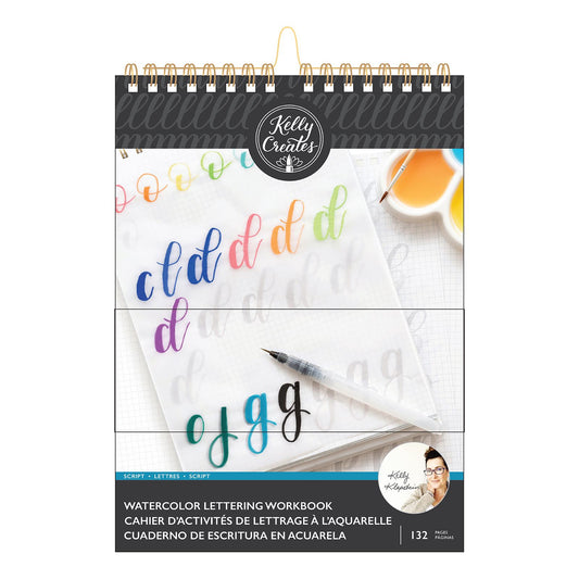 Kelly Creates: Lernblock - Watercolour brush lettering workbook script