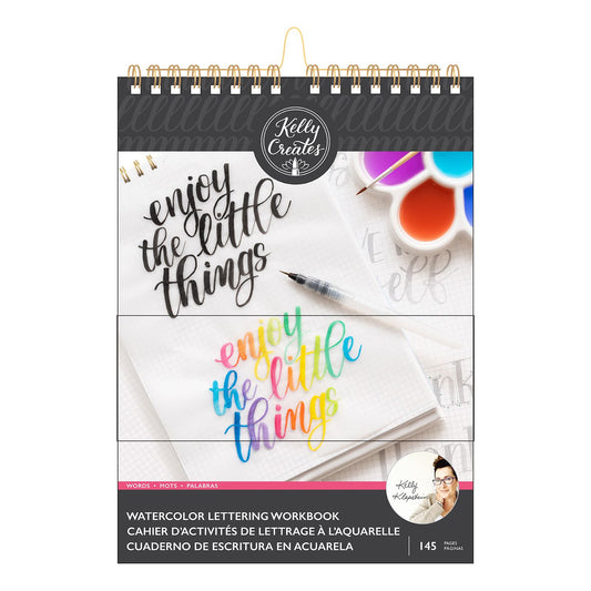 Kelly Creates: Lernblock - Watercolour brush lettering workbook words