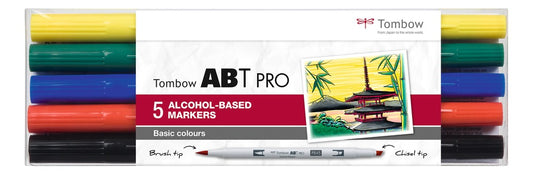 Tombow: ABT- Pro 5er-Set Basic Colors