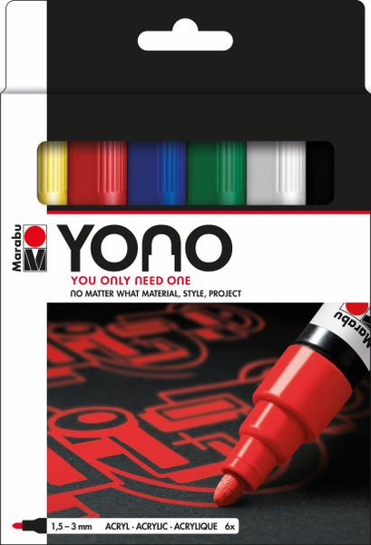 Marabu: YONO Marker Set Grundfarben - 6-teilig